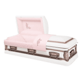 Lily Rose casket — rose 18-gauge steel with pink velvet interior