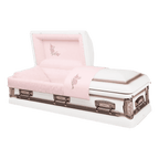 Lily Rose casket — rose 18-gauge steel with pink velvet interior