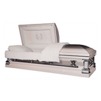Mother Rose casket — rose 18-gauge steel with pink velvet interior (view 2)