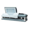 Father casket — blue 18-gauge steel with blue velvet interior