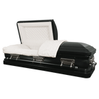 The Premier Ebony casket — ebony 18-gauge steel with white velvet interior (view 2)