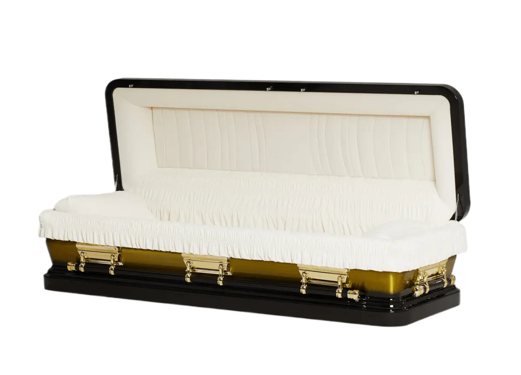 Two-Tone Black and Gold Casket Full Couch