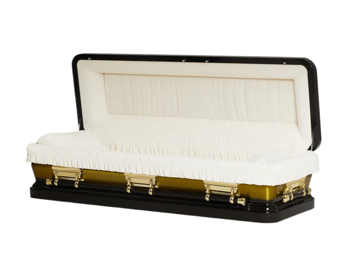 Two-Tone Black and Gold Casket Full Couch