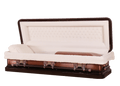 Venus Bronze Full Couch casket — bronze 18-gauge steel with ivory velvet interior