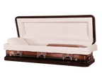 Venus Bronze Full Couch casket — bronze 18-gauge steel with ivory velvet interior