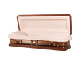 Venus Copper Full Couch casket — copper 18-gauge steel with ivory velvet interior