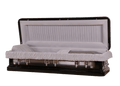 Venus Ebony Full Couch casket — ebony 18-gauge steel with gray velvet interior