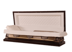 Venus Pieta Full Couch casket — bronze 18-gauge steel with ivory velvet interior