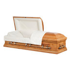 Westbrook High Gloss casket — solid maple with eggshell velvet interior (view 3)