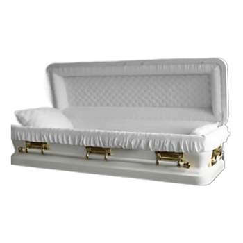White and Gold Casket Full Couch