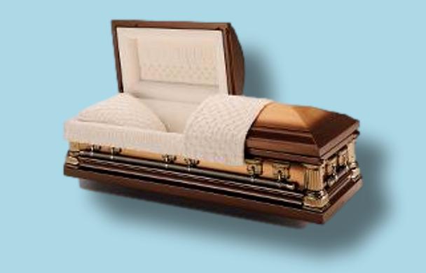 Batesville Aegean Copper Casket — velvet interior (view 2)