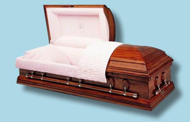 Batesville Cameo Hardwood casket — solid poplar with moss pink velvet interior (view 3)