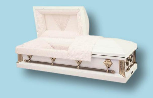 Batesville Carnation Casket — 18-gauge steel with moss pink crepe interior (view 2)