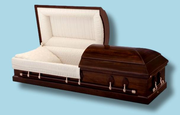 Batesville Chestnut Hardwood casket — solid poplar with rosetan crepe interior (view 3)