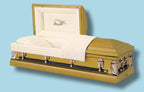 Batesville Cortez Gold Casket — gold 20-gauge steel with rosetan crepe interior (view 3)