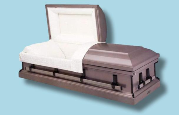 Batesville Graytone Casket — gray 20-gauge steel with silver crepe interior (view 3)