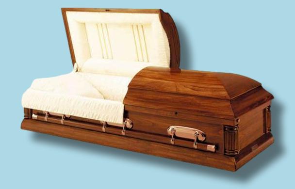 Batesville Fairfield Hardwood casket — solid poplar with rosetan crepe interior (view 3)