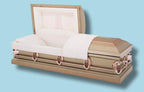 Batesville Lumina Casket — gold 20-gauge steel with rosetan crepe interior (view 3)