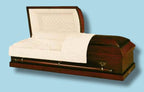 Batesville Meridian Hardwood casket — solid poplar with rosetan crepe interior (view 3)