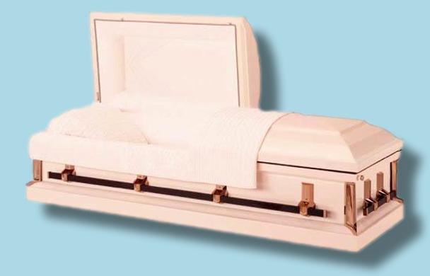 Batesville Misty Rose Casket — rose 20-gauge steel with moss pink crepe interior (view 3)