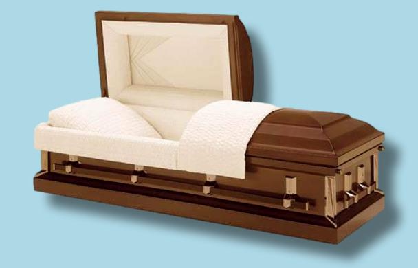 Batesville Roman Bronze Casket — bronze 20-gauge steel with rosetan crepe interior (view 3)