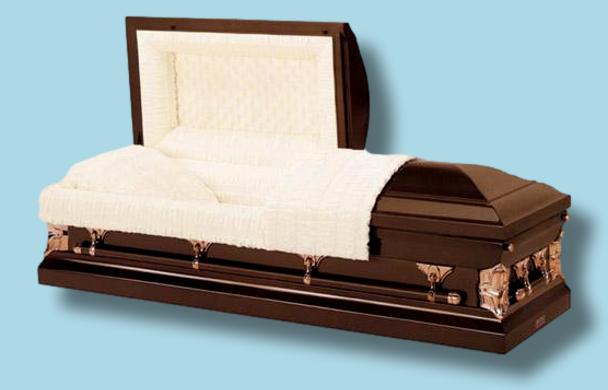 Batesville Steel Coretta Casket — bronze 20-gauge steel with rosetan crepe interior (view 3)
