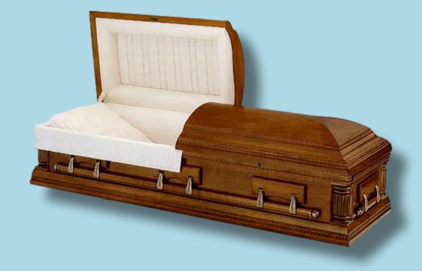 Batesville Trenton Hardwood casket — solid poplar with rosetan crepe interior (view 3)