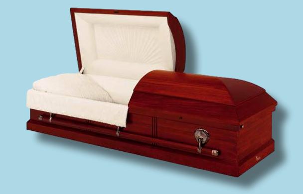 Batesville Westridge Hardwood casket — solid poplar with rosetan crepe interior (view 3)