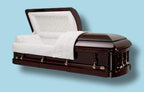 Emperor Solid Wood Classic casket — solid mahogany with white velvet interior (view 3)
