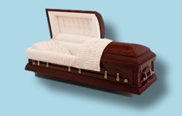 Batesville Embassy Cherry casket — solid cherry with champagne velvet interior (view 3)