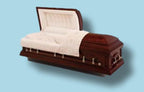 Batesville Embassy Cherry casket — solid cherry with champagne velvet interior (view 3)
