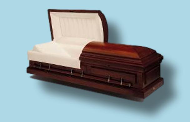 Batesville Langdon Cherry casket — solid cherry with champagne velvet interior (view 2)
