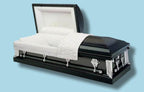 Batesville Neopolitan Gray Casket — gray 18-gauge steel with silver crepe interior (view 3)