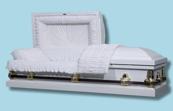 Oxford White Metal Casket