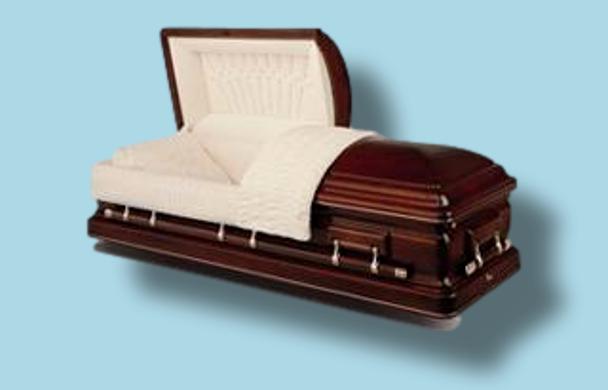 Batesville Pembroke Cherry casket — solid cherry with champagne velvet interior (view 3)