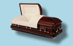 Batesville Pembroke Cherry casket — solid cherry with champagne velvet interior (view 3)