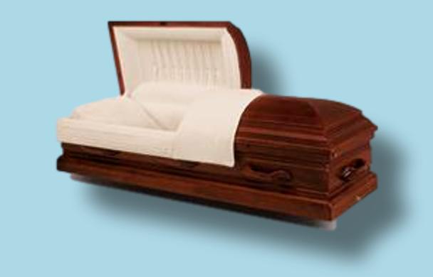 Batesville Pieta Maple casket — solid maple with champagne velvet interior (view 3)