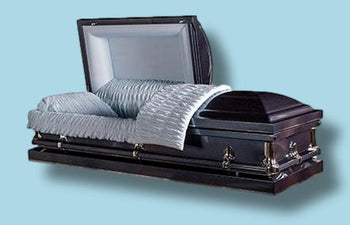 Shepard Blue Metal Casket