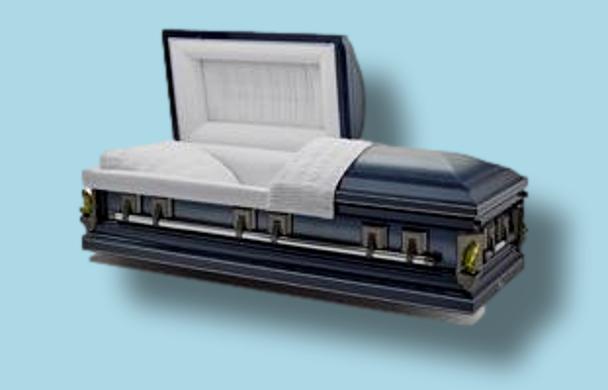 Batesville Silver Sapphire Casket — silver 16-gauge stainless steel with velvet interior (view 3)