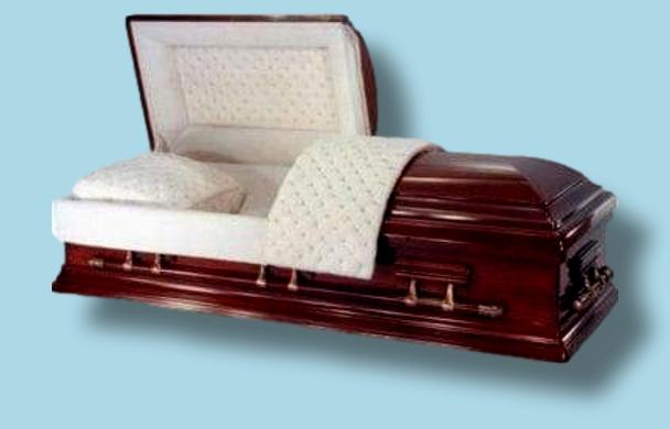 Solid Mahogany Classic casket — ivory velvet interior (view 3)