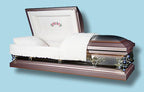 Imperial Rose casket — rose 18-gauge steel with white velvet interior (view 3)